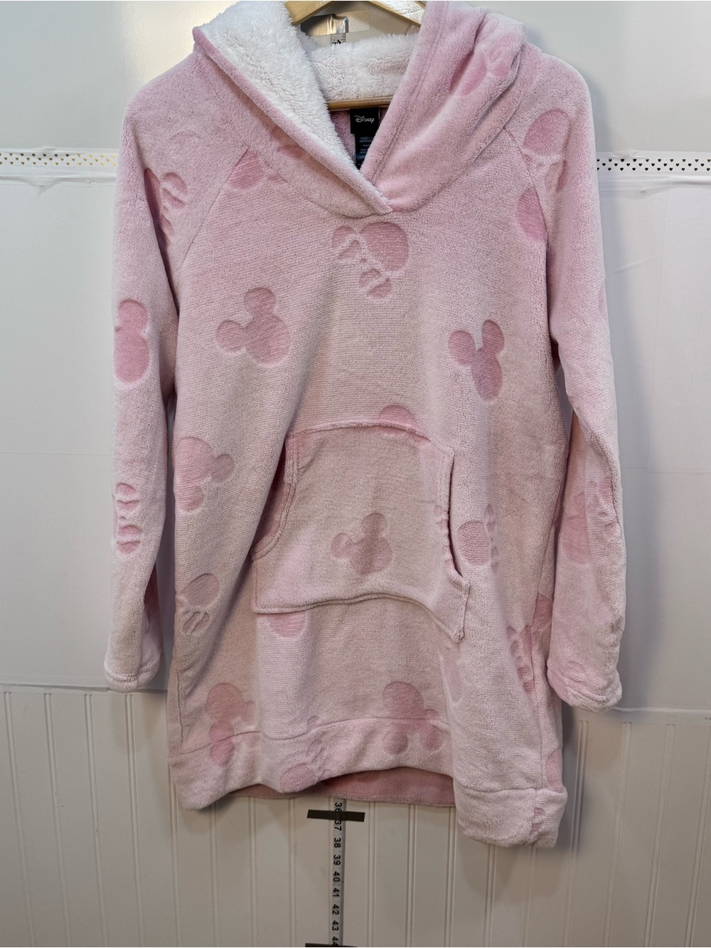 Disney Minnie Mouse Pink Plush Hooded Lounge Dress Sherpa Cozy Medium M - Picture 6 of 9